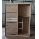 现代中式推拉门实木衣柜 储物两门简约卧室衣橱趟门移门木质衣柜