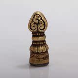 西藏红顶级金轮印章天铁托甲藏传古董老降魔杵陨石法器老拖甲收藏