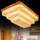 新款现代简约时尚S金客厅水晶吸吸顶灯长方形酒店别墅工程LED灯饰