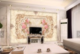 定制新款3D立体欧式电视背景墙壁纸客厅卧室无纺布大型壁画玫瑰花