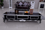 欧式电视柜组合 新古典实木雕花客厅家具简约地柜黑色 奢华
