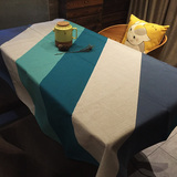 北欧线条布艺棉麻特色桌布 简约羽毛餐厅创意台布茶几布厚款盖布