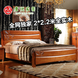 加大全实木床 双人床2米.2.2米大床 1.5/1.8米 橡木床 简约实木床