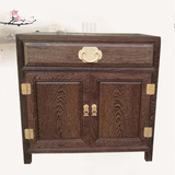 红木古典家具 鸡翅木镂空鞋柜 实木置物柜 杂物柜 对开门柜