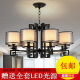 新中式吊灯客厅餐厅灯 铁艺布艺现代大气创意简约卧室中国风