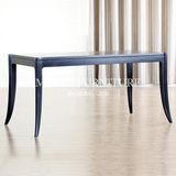 慕妃高端定制家具实木餐桌美式新古典欧式手绘长方形饭台GC156