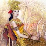 国画字画工笔人物四尺斗方现代美女古希腊神话美女仕女图印度皇后