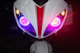 摩托车跑车地平线S改装LED透镜大灯  改装恶魔眼 天使眼 炫彩大灯