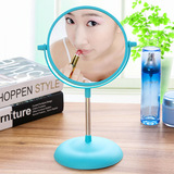 韩版时尚立式双面台式化妆镜子欧式公主镜可折叠便携大号圆形塑料