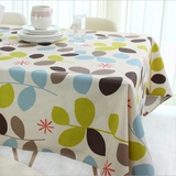 包邮宜家田园现代树叶纯棉布艺正长方形圆形桌布台布茶几布定制