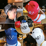 2016春秋儿童帽子 韩版小童男童女童鸭舌帽猫咪卡通宝宝造型帽子