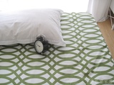 夏季 外贸纯棉双人床单单件1.5\1.8米床1000根埃及棉贡缎绿色几何