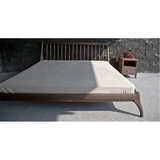 黑胡桃木床实木床1.5米简约双人床现代1.8米大床婚床高档宜家2.2