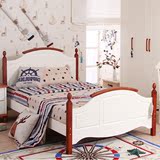 1.2米床实木儿童美式家具 1.5米双人田园乡村欧式单人床小孩床