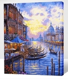 新品diy数字油画欧式diy威尼斯风景油画包邮城堡小船数码油画卧室