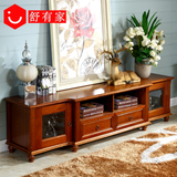 中式电视柜茶几组合实木欧式电视机柜美式乡村客厅地柜视听柜2米