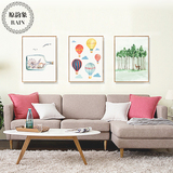 现代简约北欧装饰画客厅沙发背景墙挂画小清新简框三联画宜家壁画