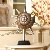 欧式创意复古地中海海螺摆件家居客厅装饰品玄关电视柜树脂工艺品