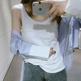 CICI 韩国单 夏天必备纯棉口袋背心 超好搭的！ 重要的是不透！