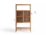 新中式免漆实木家具定制柜子茶柜书柜禅意老榆木家具 新品