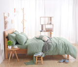 日式简约纯色水洗棉四件套床笠款1.5米床 无印全棉床单床品1.8m床