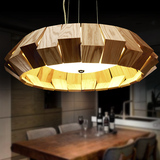 创意个性吊灯实木头艺术吊灯卧室灯书房店商铺餐厅设计师圆形吊灯