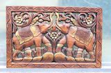 泰国木雕家居装饰挂件招财象壁挂客厅墙饰有框画东南亚装饰品工艺