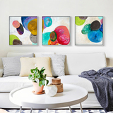 水彩色界 现代简约抽象色彩壁画客厅餐厅有框挂画卧室床头装饰画