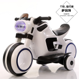萨玛特儿童太空车电动摩托车充电双驱动大摩托车 男女宝宝玩具车