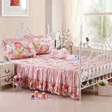 儿童公主床粉色被套女床裙单件床罩欧式全棉高档四件套纯棉公主粉