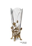 蒂高美居欧式玻璃镶铜创意插花花瓶饰品现代装饰摆件台面花器