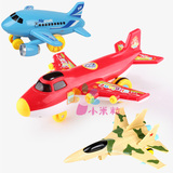 男孩玩具小飞机儿童卡通战斗机小客机惯性滑行飞机模型带音乐灯光