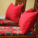 中式海绵垫喜庆婚庆纯棉坐垫加厚餐椅垫沙发垫可拆洗布艺红色定做