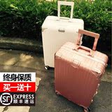 行李箱万向轮24寸铝框旅行箱皮箱女拉杆箱26寸包硬箱复古登机箱20