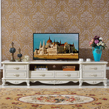欧式电视柜茶几组合实木客厅矮柜卧室地柜简约法式小户型象牙白色