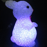 大号水晶兔七彩小夜灯七彩兔子灯礼品批发创意玩具夜市套圈圈玩具