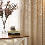 简约现代窗帘成品卧室宜家美式乡村客厅雪尼尔提花半遮光布料北欧