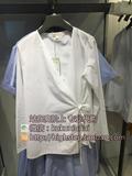 COS上海专柜代购 2016夏款 侧面系带V领白色长袖衬衫上衣