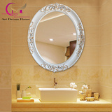 特价欧式浴室镜子卫生间镜复古装饰壁挂镜框椭圆梳妆化妆镜玄关镜