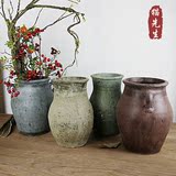 陶罐花瓶干花陶瓷花盆粗陶土陶红泥做旧日式花器摆件插花复古禅意