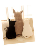 激萌可爱背影猫毛绒公仔影子猫沙发靠枕短毛绒猫型抱枕