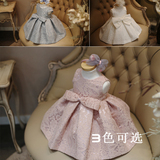 韩式高档粉色女童礼服 儿童礼服公主裙 花童礼服钢琴演出服蓬蓬裙