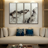 现代中式客厅沙发背景装饰画过道玄关挂画抽象山水风景油画竖版画
