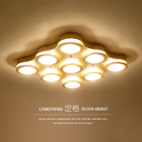实原木新中式LED吸顶灯客厅餐厅卧室个性设计树脂北欧宜家灯具