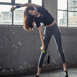 韩国高弹力瑜伽紧身裤女子速干透气跑步运动健身裤小脚九分裤排汗