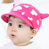 婴儿6-12个月女宝宝帽子春秋公主女童帽子儿童鸭舌棒球帽1-2岁夏