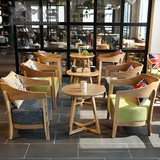 新款 咖啡厅桌椅 休闲沙发椅 西餐厅桌椅组合 茶几 北欧实木围椅
