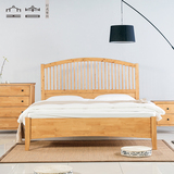 实木床1.8米双人床储物床日式床1.5米全实木床现代简约北欧床柏木