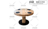 北欧全实木餐桌简约圆形大圆桌 休闲咖啡厅桌椅设计师创意家具