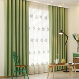 简约现代定制纯色绒麻亚麻窗帘成品遮光布料卧室客厅加厚特价清仓
